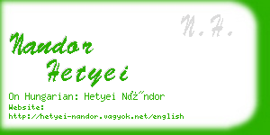 nandor hetyei business card